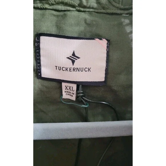 Tuckernuck Maryse Caftan Dress XXL Army Green Eyelet Lace NWT $298 Cotton - Picture 2 of 11